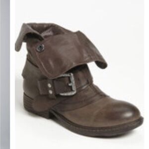 Report Motorcycle Boots woods brown leather fold over Sz 9.5